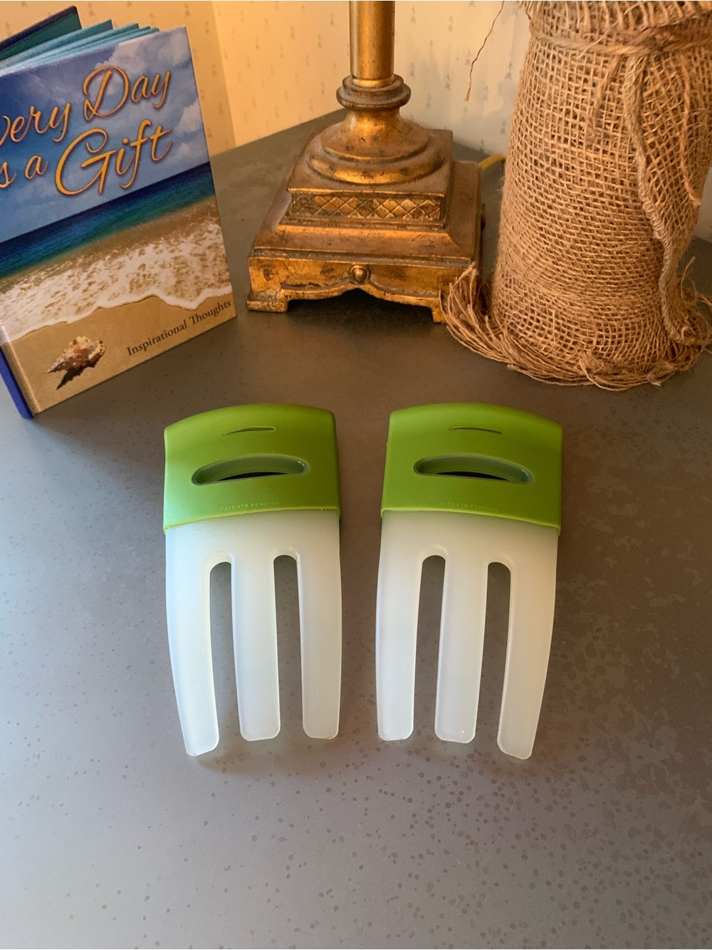 2, DEXAS Salad Hands. Silicone, GREEN handles. 7 inches long. 2 sold as 1 set.